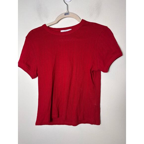Pearl by Lela Rose Red Cotton Tee Shirt Sz M - Picture 1 of 2